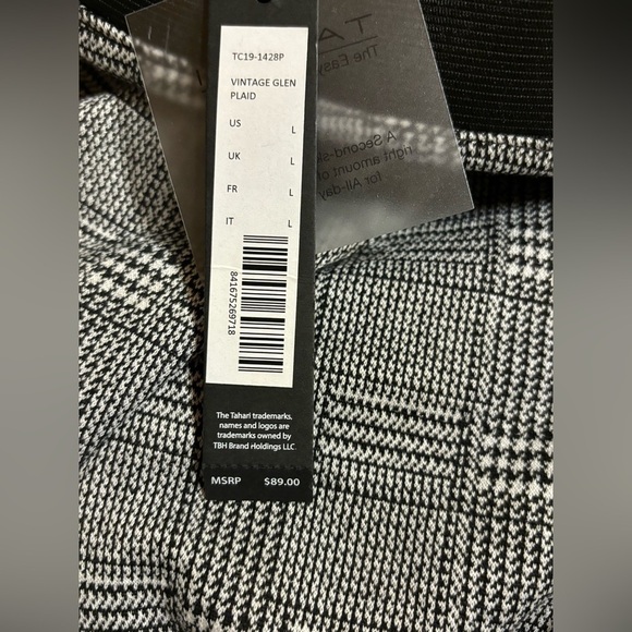 NWT- Tahari Plaid leggings size L - Picture 4 of 4
